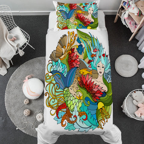 The Happy Mermaid Toddler Bed Set