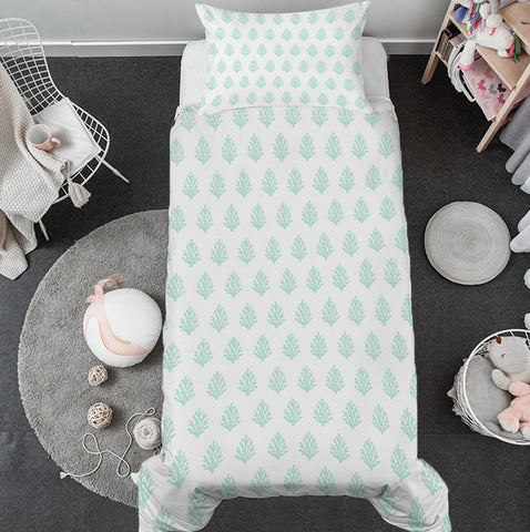Coral Mint Toddler Bed Set