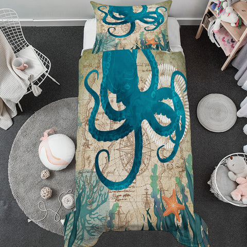 Octopus Love Toddler Bed Set