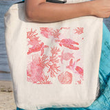 Red Coral Wonders Beach Tote