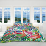 Flamingo Passion Reversible Bed Cover Set