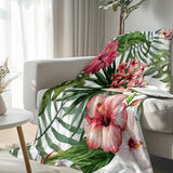 Tropical Hibiscus Flannel Fleece Blanket