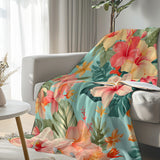 Hibiscus Passion Flannel Fleece Blanket