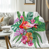 Tropical Flamingo Flannel Fleece Blanket