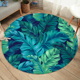 Tropical Leaves Round Floor Mat