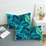 Tropical Leaves Reversible Bed Cover Set
