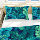 Tropical Leaves Reversible Bed Cover Set