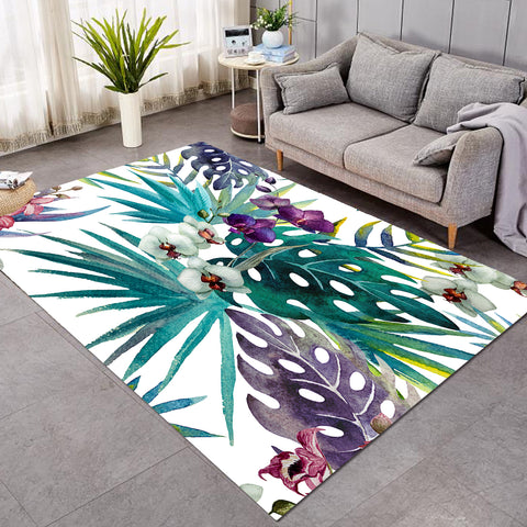 Tropical Orchids Floor Mat