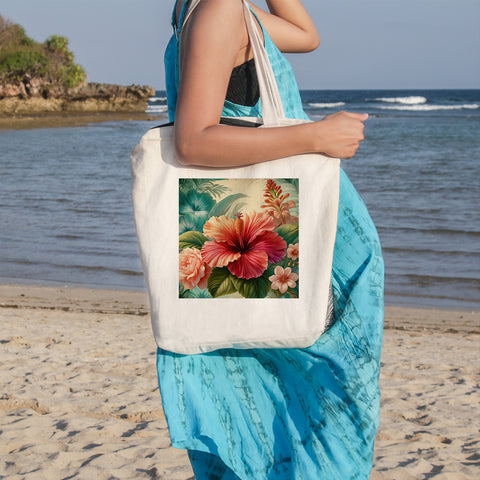 Hibiscus Flower Beach Tote