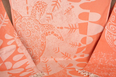 Orange Turtle Turkish Beach Towel