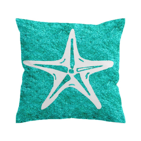 Turquoise Starfish Outdoor Cushion Cover