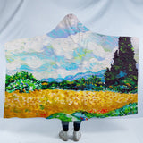 Van Gogh Wheat Fields Cosy Hooded Blanket