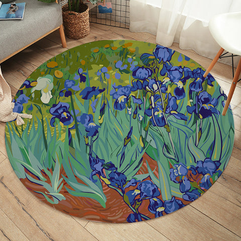 Van Gogh Irises Round Floor Mat