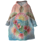 Sea Turtle Sunrise Wearable Blanket Hoodie