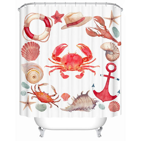The Red Crab and Friends Shower Curtain