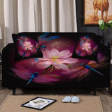 Dragonflies and Lotus Couch Cover