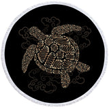 Shelly the Sea Turtle Round Beach Towel