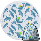 Dolphins Soul Fins Round Beach Towel