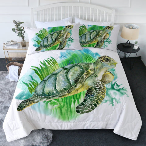 Sea Turtle Greens New Quilt Set