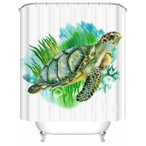 Sea Turtle Greens Shower Curtain