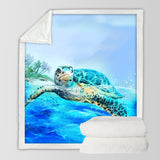 Sea Turtle Life Soft Sherpa Blanket