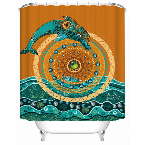 Dolphin Mandala Shower Curtain