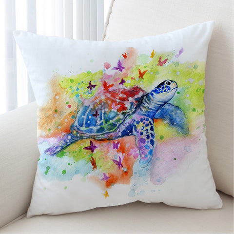 Sea Turtle Splash Cushion Cover