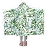 Tropical Palm Leaves Cosy Hooded Blanket