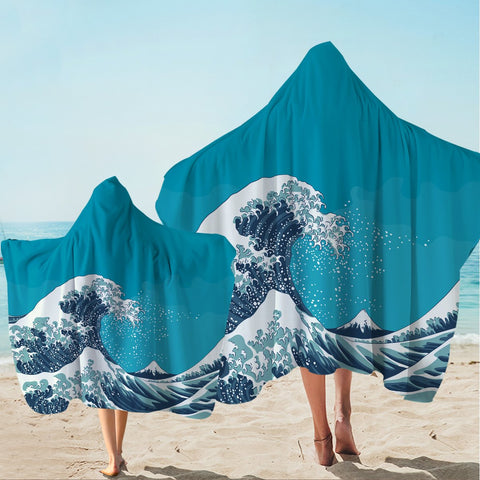 The Great Wave Hooded Towel