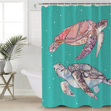 Sea Turtles in Green Shower Curtain