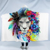 Lazy Lion Vibes Cosy Hooded Blanket
