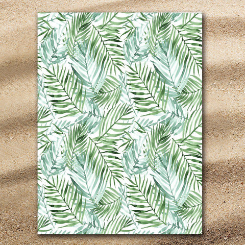 Tropical Palm Leaves Jumbo Towel