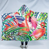 Flamingo Passion Cosy Hooded Blanket