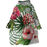 Tropical Hibiscus Wearable Blanket Hoodie