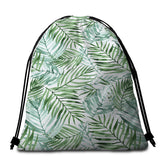 Tropical Palm Leaves Round Beach Towel