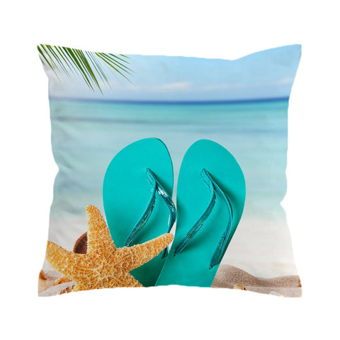 Flip Flops on the Beach Cushion Cover