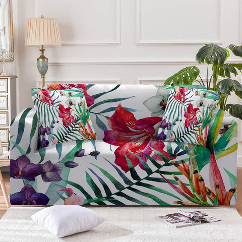 Tropical Floral Couch Cover