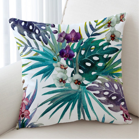 Tropical Orchids Cushion Cover