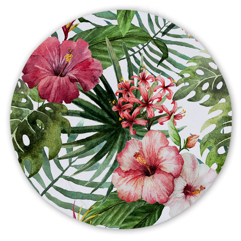 Tropical Hibiscus Round Sand-Free Towel