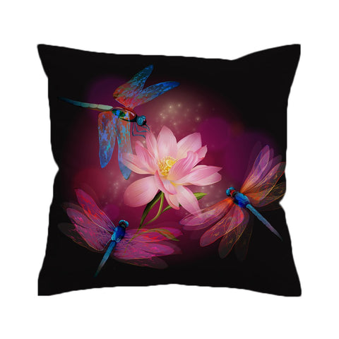 Dragonflies and Lotus Cushion Cover