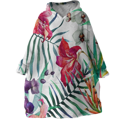 Tropical Floral Wearable Blanket Hoodie