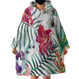 Tropical Floral Wearable Blanket Hoodie