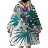 Tropical Orchids Wearable Blanket Hoodie
