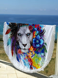 The Original Lion Vibes Round Beach Towel
