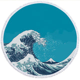 The Great Wave Round Beach Towel