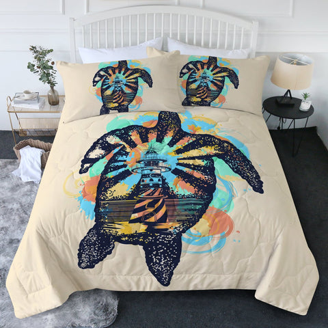Sea Turtle Lighthouse New Quilt Set