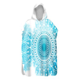 Bohemian Blues Sand-Free Surf Poncho, Warm, Windproof, Changing Towel Hoodie