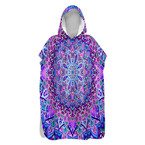 Cosmic Bohemian Sand-Free Surf Poncho, Warm, Windproof, Changing Towel Hoodie