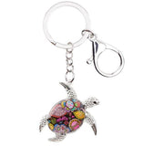 Sea Turtle Delight - Enamel Pendant Key Ring
