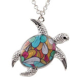 Sea Turtle Delight - Enamel Pendant Necklace